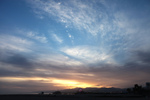 santa monica pier at sunset